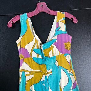 Vintage 60s/70s Maxi Dress – Resort Glam Aloha Bold Abstract Floral – Size S